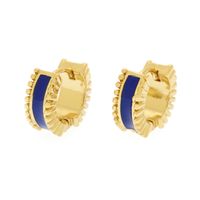 1 Pair Elegant Circle Copper Enamel Plating Gold Plated Hoop Earrings main image 7