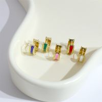 1 Paar Elegant Kreis Kupfer Emaille Überzug Vergoldet Reif Ohrringe main image 10