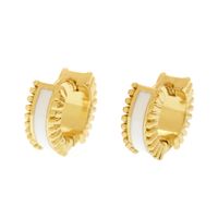 1 Pair Elegant Circle Copper Enamel Plating Gold Plated Hoop Earrings sku image 6