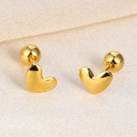 1 Pair Classic Style Commute Heart Shape Sterling Silver Ear Studs main image 3