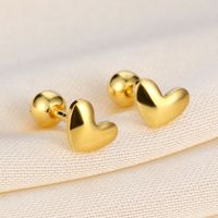 1 Pair Classic Style Commute Heart Shape Sterling Silver Ear Studs main image 1