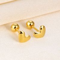 1 Pair Classic Style Commute Heart Shape Sterling Silver Ear Studs sku image 1