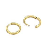 1 Pair Streetwear Solid Color Titanium Steel 18K Gold Plated Hoop Earrings sku image 19