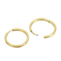 1 Pair Streetwear Solid Color Titanium Steel 18K Gold Plated Hoop Earrings sku image 21