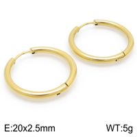 1 Pair Streetwear Solid Color Titanium Steel 18K Gold Plated Hoop Earrings sku image 9