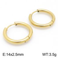 1 Pair Streetwear Solid Color Titanium Steel 18K Gold Plated Hoop Earrings sku image 12