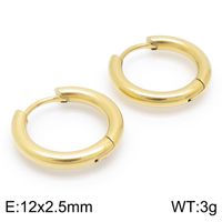 1 Pair Streetwear Solid Color Titanium Steel 18K Gold Plated Hoop Earrings sku image 13