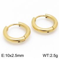1 Pair Streetwear Solid Color Titanium Steel 18K Gold Plated Hoop Earrings sku image 14