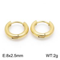 1 Pair Streetwear Solid Color Titanium Steel 18K Gold Plated Hoop Earrings sku image 15