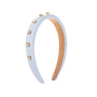 Sweet Simple Style Solid Color Sponge Inlay Rhinestones Hair Band sku image 3