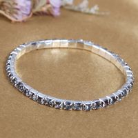 Shiny Round Ferroalloy Inlay Rhinestones Women's Bracelets sku image 3