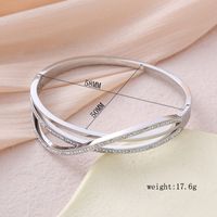 Casual Simple Style Lines Stainless Steel Plating Inlay Zircon 18k Gold Plated Bangle main image 4