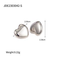 1 Pair Ins Style Heart Shape Stainless Steel Ear Studs sku image 1