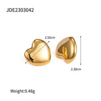1 Pair Ins Style Heart Shape Stainless Steel Ear Studs sku image 2