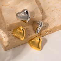1 Pair Ins Style Heart Shape Stainless Steel Ear Studs main image 3