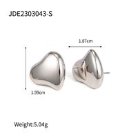 1 Pair Ins Style Heart Shape Stainless Steel Ear Studs sku image 1