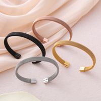 Ins Style Simple Style C Shape Solid Color Stainless Steel Plating Cuff Bracelets main image 1