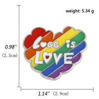 Cute Classic Style Rainbow Heart Shape Alloy Enamel Women's Brooches sku image 19