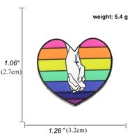 Cute Classic Style Rainbow Heart Shape Alloy Enamel Women's Brooches sku image 26