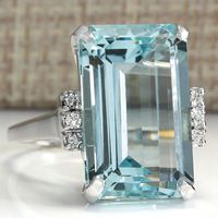 Elegant Lady Square Alloy Inlay Artificial Gemstones Women's Rings sku image 2