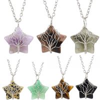 Simple Style Star Natural Stone Ferroalloy Patchwork Pendant Necklace main image 1