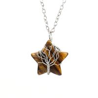 Simple Style Star Natural Stone Ferroalloy Patchwork Pendant Necklace sku image 3