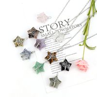 Simple Style Star Natural Stone Ferroalloy Patchwork Pendant Necklace main image 4