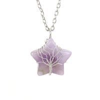 Simple Style Star Natural Stone Ferroalloy Patchwork Pendant Necklace sku image 10