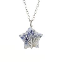 Simple Style Star Natural Stone Ferroalloy Patchwork Pendant Necklace sku image 2
