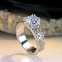 Romantic Shiny Round Metal Plating Inlay Artificial Diamond Gold Plated Silver Plated Women's Rings main image 3