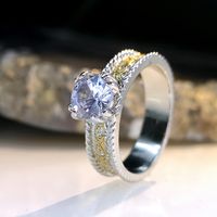 Romantic Shiny Round Metal Plating Inlay Artificial Diamond Gold Plated Silver Plated Women's Rings main image 4