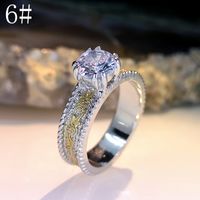Romantic Shiny Round Metal Plating Inlay Artificial Diamond Gold Plated Silver Plated Women's Rings sku image 1