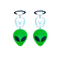 Cartoon Style Funny Alien Arylic Women's Drop Earrings sku image 1
