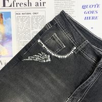 Women's Daily Vintage Style Punk Skull Full Length Embroidery Diamond Jeans main image 5