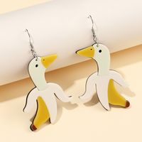 Cartoon Style Cute Banana Duck Arylic Women's Drop Earrings sku image 1