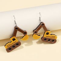 Cartoon Style Funny Excavator Arylic Women's Drop Earrings sku image 1