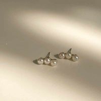 Casual Simple Style Round Imitation Pearl Metal Plating Inlay Pearl Women's Ear Studs main image 5