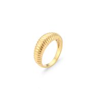 Simple Style Solid Color Stainless Steel Plating 18k Gold Plated Rings sku image 11