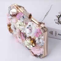 Satin Flower Beading Square Evening Bags main image 5