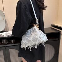 Women's Medium Summer Flannel Solid Color Basic Square Lock Clasp Evening Bag main image 5