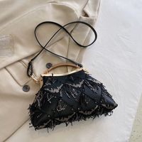 Women's Medium Summer Flannel Solid Color Basic Square Lock Clasp Evening Bag sku image 3