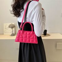 Women's Medium Pu Leather Solid Color Elegant Classic Style Square Zipper Shoulder Bag Handbag Crossbody Bag sku image 1