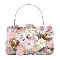 Satin Flower Beading Square Evening Bags main image 2