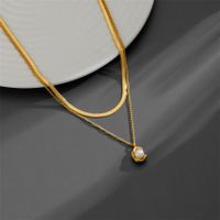Acero Titanio Chapados en oro de 18k Estilo Vintage Embutido Perlas Artificiales main image 2