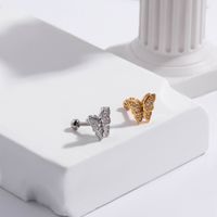 1 Piece Ear Cartilage Rings & Studs Casual Heart Shape 316 Stainless Steel  Copper Plating Inlay Zircon main image 5