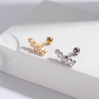 1 Piece Ear Cartilage Rings & Studs Casual Heart Shape 316 Stainless Steel  Copper Plating Inlay Zircon main image 2