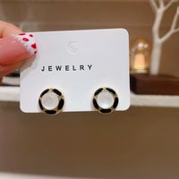 Sweet Heart Shape Bow Knot Alloy Plating Inlay Artificial Gemstones Women's Ear Studs sku image 10