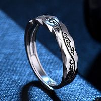Retro Solid Color Copper Plating Silver Plated Rings main image 1