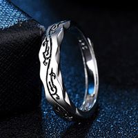 Retro Solid Color Copper Plating Silver Plated Rings main image 3