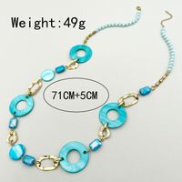 Vacation Beach Round 304 Stainless Steel Arylic Beaded Patchwork Plating Crystal 14K Gold Plated Women'S Long Necklace main image 3
